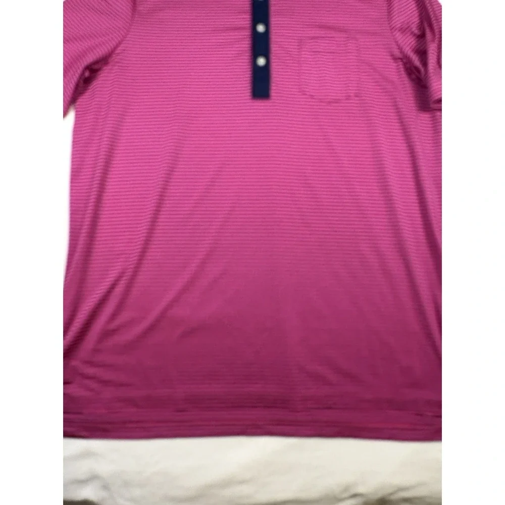 Ralph Lauren Shirt Mens Large Pink Blue RLX Golf Polo Thornblade Performance